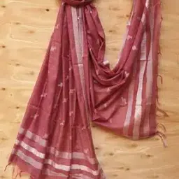 Handloom Dupatta with Tasselled Hems-picture-3