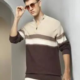 Men Striped Regular Fit Polo T-Shirt-image-88