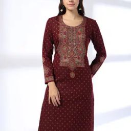 Women Patterned Straight Sweater Kurta-image-24