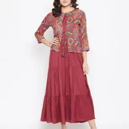 A-line Maxi Dress with Jacket-image-90