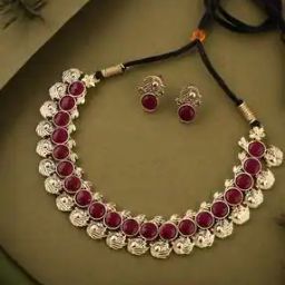 Women Gold-Plated Stone-Studded Necklace & Earrings Set-27