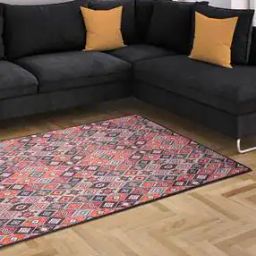 Geometric Print Rectangular Rug-3