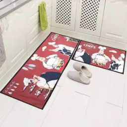 Set of 2 Graphic Print Anti-Skid Mat & Runner-16