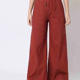Wide Leg Pants with Drawstring Waist-image-51