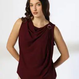 Women Relaxed Fit Cowl-Neck Top-18