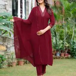 Women Embroidered Straight Kurta with Pants & Dupatta-image-99