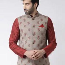 Men Sleeveless Regular Fit Nehru Jacket-47