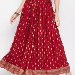 Printed Flared Maxi Skirt-picture-0