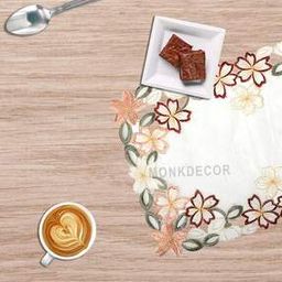 Set of 6 Floral Embroidered Tissue Placemats-image-4