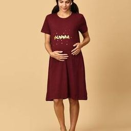 Women Typographic Print Round-Neck Shift Dress-image-20