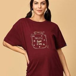 the mom store Women Graphic Print Oversized Fit T-Shirt-picture-34