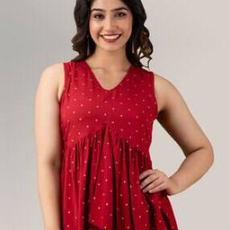 Polka Dot Printed Sleeveless Top-image-37