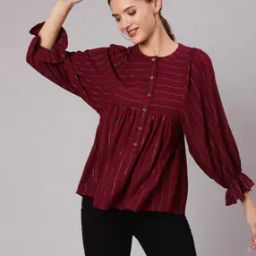 Striped Round-Neck Top-image-34