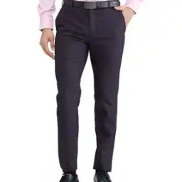 Men Patterned Slim Fit Flat-Front Trousers-image-50