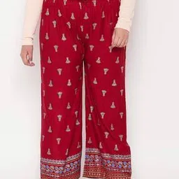 clora creation plus Printed Palazzos with Elasticated Drawstring Waist-picture-49