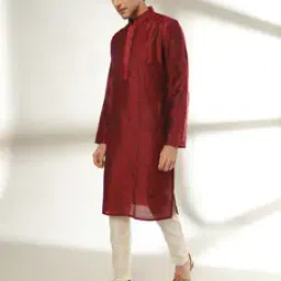 Slim Fit Embroidered Straight Kurta with Insert Pocket-picture-22
