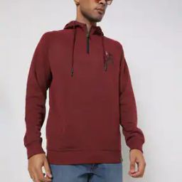 Typographic Print Slim Fit Hooded Sweatshirt-picture-12
