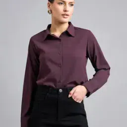 Women Regular Fit Spread-Collar Shirt-image-41