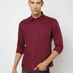 Men Checked Slim Fit Shirt with Patch Pocket-image-42