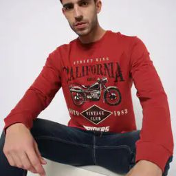 Graphic Print Slim Fit Crew-Neck Sweatshirt-image-73