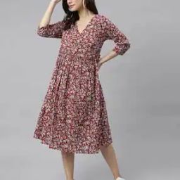 Floral Print Fit & Flare Dress-image-72