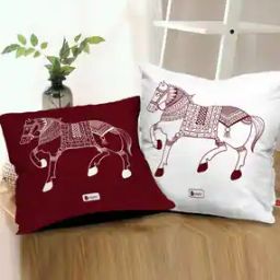 Set of 2 Graphic Print Square Cushions-16
