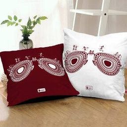 Set of 2 Printed Square Cushions-6