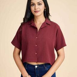 Women Loose Fit Shirt with Short Sleeves-image-106