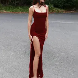 Women Bodycon Dress with Side Slit-image-32