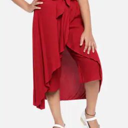 Asymmetrical Wrap Skirt with Tie-Up-picture-30