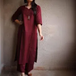 Women Round-Neck Straight Kurta Set-image-26