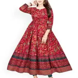 Women Floral Print Anarkali Kurta-image-4