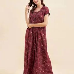 Geometric Print Round-Neck Nightie-image-11