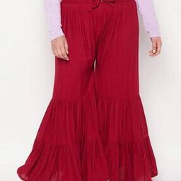 Flared Shararas with Elasticated Drawstring Waist-image-18
