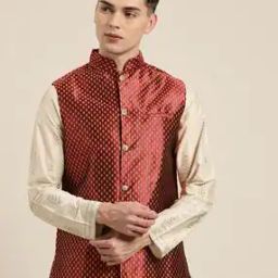 Mandarin-Collar Nehru Jacket-image-37