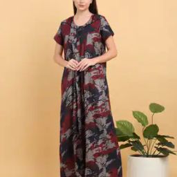 Women Printed Round-Neck Nightie-picture-40