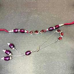 Set of 2 Kundan-Studded Beaded Tie-Up Rakhi-image-26