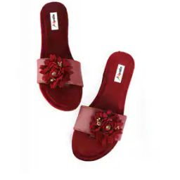 Flat Sandals with Floral Applique-image-69