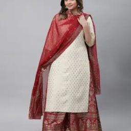 Women Floral Print Organza Dupatta-34
