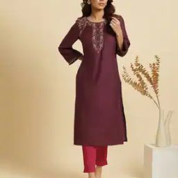 Women Embroidered Straight Kurta-43