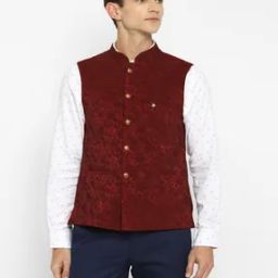 Men Floral Patterned Slim Fit Nehru Jacket-picture-21