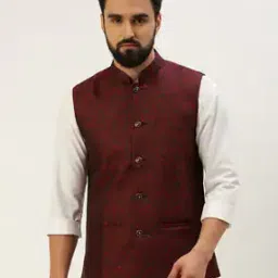 Floral Print Nehru Jacket-image-1