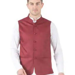Solid Slim-Fit Nehru Jacket-image-61