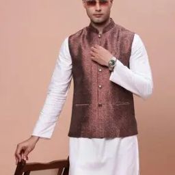 Men Woven Slim Fit Nehru Jacket-29