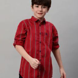 Boys Striped Regular Fit Shirt-image-34
