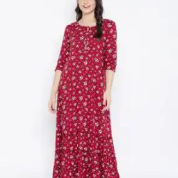 Floral Print Round-Neck Nightie-picture-23