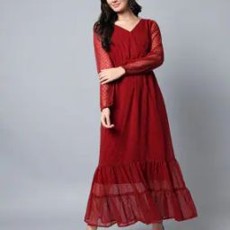 V-Neck A-Line Dress-image-0