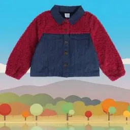 Girls Colourblock Denim Jacket-19