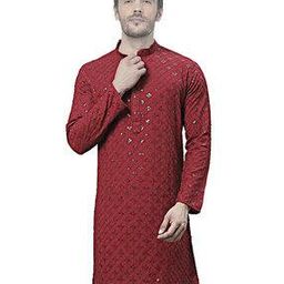 Men Embroidered Regular Fit Kurta-image-32