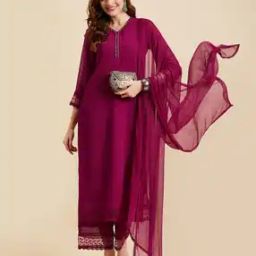 Women Embroidered Straight Kurta Set with Dupatta-image-12